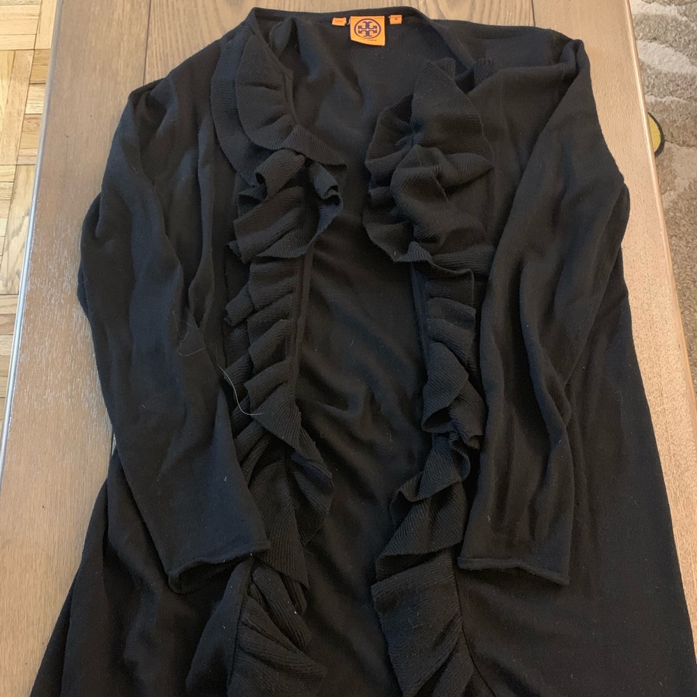 Authentic Tory Burch ruffle cardigan